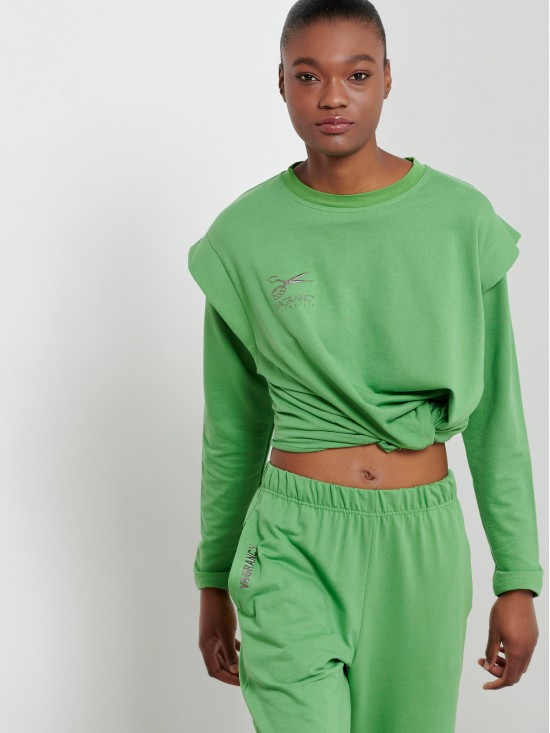 GREEN COTTON TOP T-shirts & Μπλουζάκια Γυναικεία