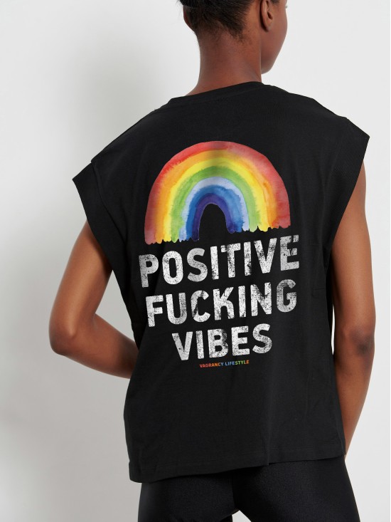 POSITIVE VIBES SLEEVELESS TOP T-shirts & Μπλουζάκια Γυναικεία