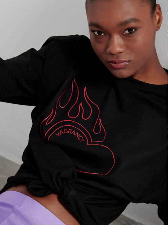FLAME COTTON TOP T-shirts & Μπλουζάκια Γυναικεία