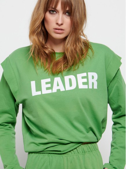 LEADER GREEN COTTON TOP
